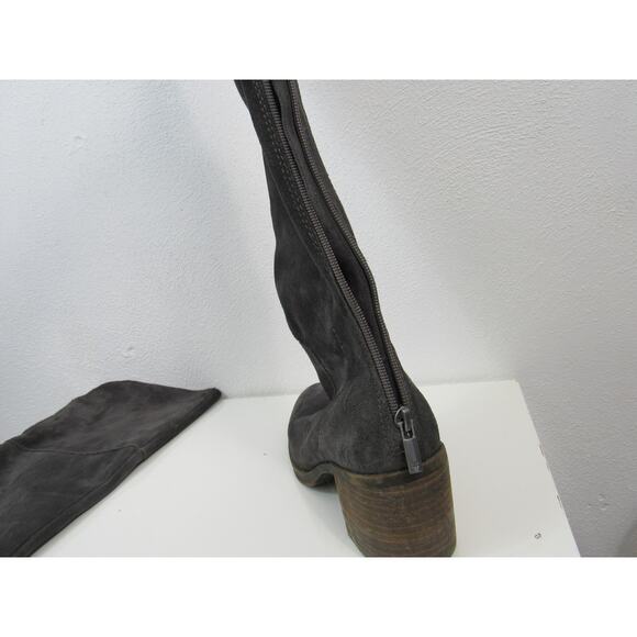 Lucky Brand 6.5 Leather Rayla Over The Knee Boots Block Heel Brown Suede Boots - Picture 6 of 16